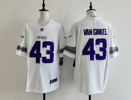 Nike Minnesota Vikings #43 Andrew Van Ginkel White Throwback Authentic Stitched NFL Jersey