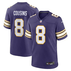 Nike Minnesota Vikings #8 Kirk Cousins Purple Throwback Vapor Untouchable Authentic Stitched NFL Jersey.jpg