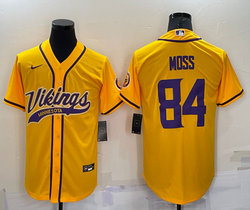 Nike Minnesota Vikings #84 Randy Moss Gold Joint adults Authentic Stitched baseball jersey