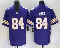 Nike Minnesota Vikings #84 Randy Moss Purple Throwback 2023 F.U.S.E.Stitched Jersey