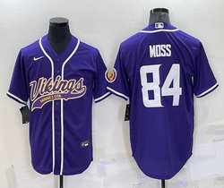 Nike Minnesota Vikings #84 Randy Moss Purple Joint adults Authentic Stitched baseball jersey