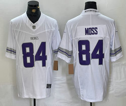 Nike Minnesota Vikings #84 Randy Moss White Throwback 3(III) Authentic Stitched NFL Jersey