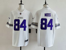 Nike Minnesota Vikings #84 Randy Moss White Throwback Authentic Stitched NFL Jersey