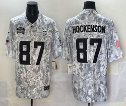 Nike Minnesota Vikings #87 T.J. Hockenson 2024 Salute to Service Authentic Stitched NFL Jersey