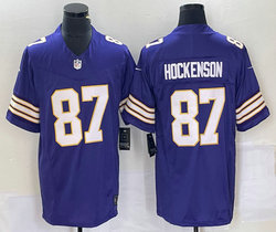 Nike Minnesota Vikings #87 T.J. Hockenson Purple Throwback 2023 F.U.S.E Authentic Stitched NFL Jersey