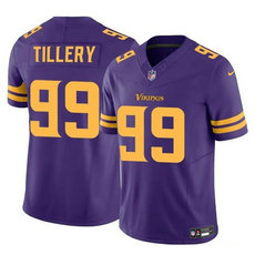 Nike Minnesota Vikings #99 Jerry Tillery Purple Rush Football Stitched Jersey