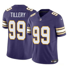 Nike Minnesota Vikings #99 Jerry Tillery Purple Throwback 2023 F.U.S.E. Football Stitched Jersey