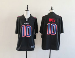 Nike New England Patriots #10 Drake Maye Black Fashion Stitched Football Jersey