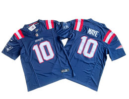 Nike New England Patriots #10 Drake Maye Navy F.U.S.E Authentic Stitched NFL Jersey