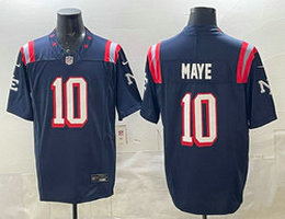 Nike New England Patriots #10 Drake Maye Navy Rivalries Stitched Football Jersey