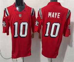 Nike New England Patriots #10 Drake Maye Red Rivalries Authentic Stitched NFL Jersey.webp