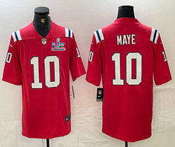Nike New England Patriots #10 Drake Maye Red Super Bowl LX 60 Patch Jersey