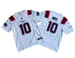 Nike New England Patriots #10 Drake Maye White F.U.S.E Authentic Stitched NFL Jersey