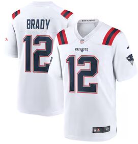 Nike New England Patriots #12 Tom Brady White Authentic Stitched NFL Jersey