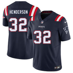 Nike New England Patriots #32 TreVeyon Henderson Navy 2025 Draft Authentic Stitched NFL Jersey