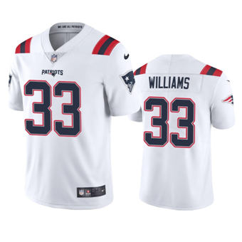 Nike New England Patriots #33 Joejuan Williams White Vapor Untouchable Authentic Stitched NFL Jersey