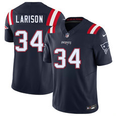 Nike New England Patriots #34 Lan Larison Navy Authentic Stitched NFL Jersey