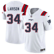 Nike New England Patriots #34 Lan Larison White Authentic Stitched NFL Jersey