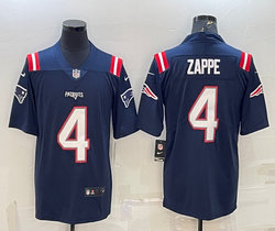 Nike New England Patriots #4 Bailey Zappe Blue Vapor Untouchable Authentic Stitched NFL Jerseys