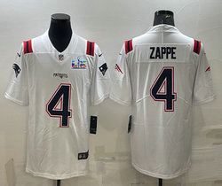 Nike New England Patriots #4 Bailey Zappe White Super Bowl LX 60 Patch Jersey