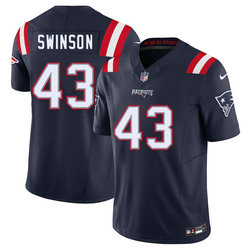 Nike New England Patriots #43 Bradyn Swinson Navy Stitched NFL Jersey