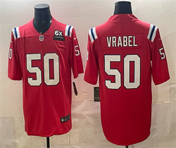 Nike New England Patriots #50 Mike Vrabel Red With 6x Super Bowl Champions Patch Football Jersey