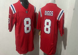 Nike New England Patriots #8 Stefon Diggs Red Authentic Stitched NFL Jersey