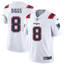 Nike New England Patriots #8 Stefon Diggs White Vapor Untouchable Authentic Stitched NFL Jersey