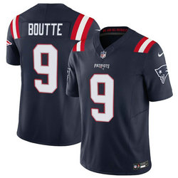 Nike New England Patriots #9 Kayshon Boutte Navy Stitched Football Jersey