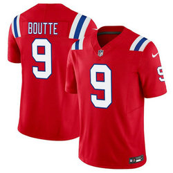 Nike New England Patriots #9 Kayshon Boutte Red Stitched Football Jersey
