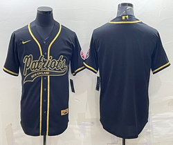 Nike New England Patriots Black Gold Joint Authentic Stitched baseball jersey