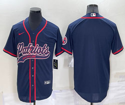 Nike New England Patriots Blank Blue Joint adults Authentic Stitched baseball jersey