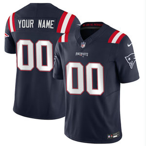 Nike New England Patriots Custom Blue 2023 F.U.S.E Authentic Stitched NFL Jersey