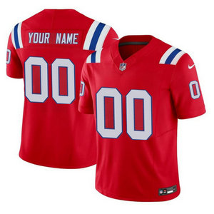 Nike New England Patriots Custom Red 2023 F.U.S.E Authentic Stitched NFL Jersey