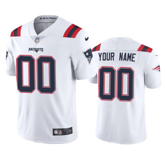 Nike New England Patriots Customized White Vapor Untouchable Authentic Stitched NFL Jerseys