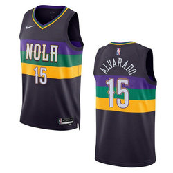 Nike New Orleans #15 Jose Alvarado Navy NBA jersey