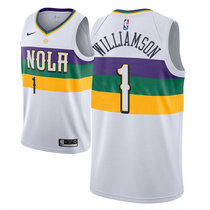 Nike New Orleans Pelicans #1 Zion Williamson White Game City Authentic Stitched NBA Jersey