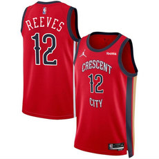 Nike New Orleans Pelicans #12 Antonio Reeves Red 2024 Draft Statement Edition Stitched Basketball Jersey