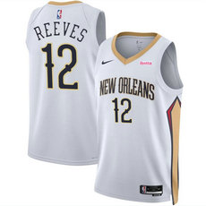 Nike New Orleans Pelicans #12 Antonio Reeves White 2024 Draft Association Stitched NBA Jersey