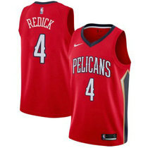 Nike New Orleans Pelicans #4 JJ Redick Red Game Authentic Stitched NBA Jersey