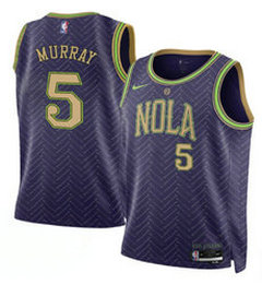 Nike New Orleans Pelicans #5 Dejounte Murray Purple 2024-25 City Stitched NBA Jersey