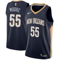 Nike New Orleans Pelicans #55 E'Twaun Moore Blue Game Authentic Stitched NBA Jersey