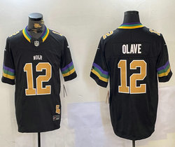 Nike New Orleans Saints #12 Chris Olave Black Fashion F.U.S.E. Authentic stitched NFL jersey