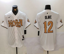 Nike New Orleans Saints #12 Chris Olave White 2(II) Joint Authentic Stitched baseball jersey