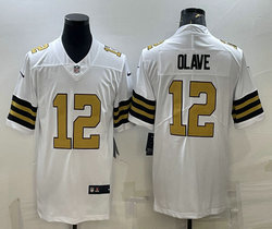 Nike New Orleans Saints #12 Chris Olave White rush Authentic Stitched NFL Jersey