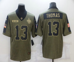Nike New Orleans Saints #13 Michael Thomas 2021 salute to service Authentic Stitched NFL Jersey