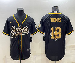 Nike New Orleans Saints #13 Michael Thomas Black Joint Team Logo Authentic Stitched baseball jersey