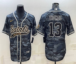 Nike New Orleans Saints #13 Michael Thomas Grey Camo With Patch Joint Adults Authentic Stitched baseball jersey