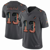 Nike New Orleans Saints #13 Michael Thomas Tribute to retro flag Carbon black Authentic Stitched NFL Jersey
