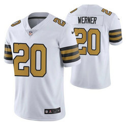 Nike New Orleans Saints #20 Pete Werner White Rush Authentic Stitched NFL Jersey